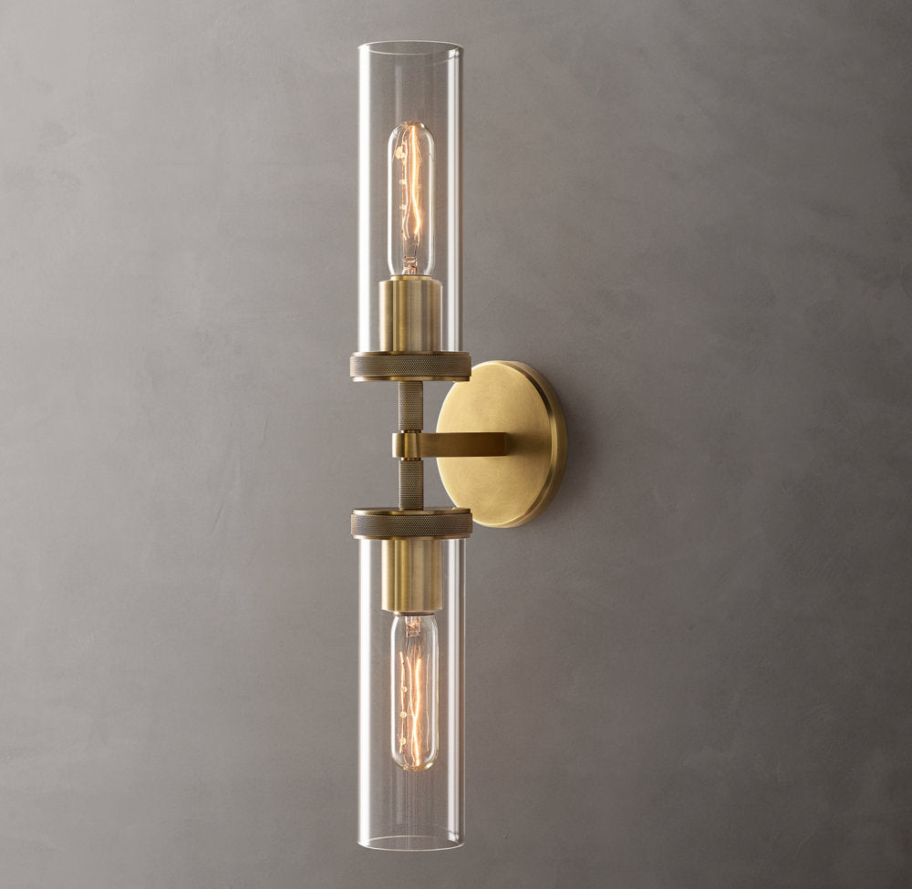Lambeth Knurled Linear Wall Light, Bathroom Wall Sconce, detail 4