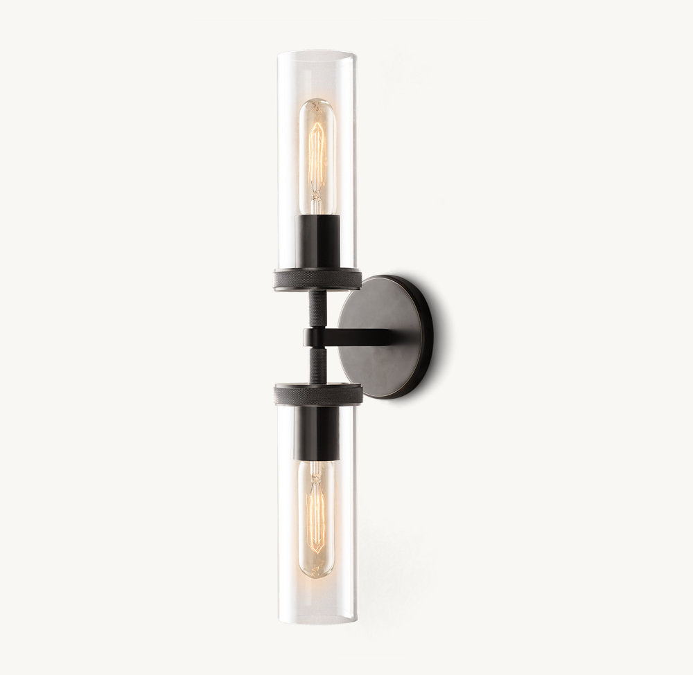 Lambeth Knurled Linear Wall Light, Bathroom Wall Sconce, detail 13