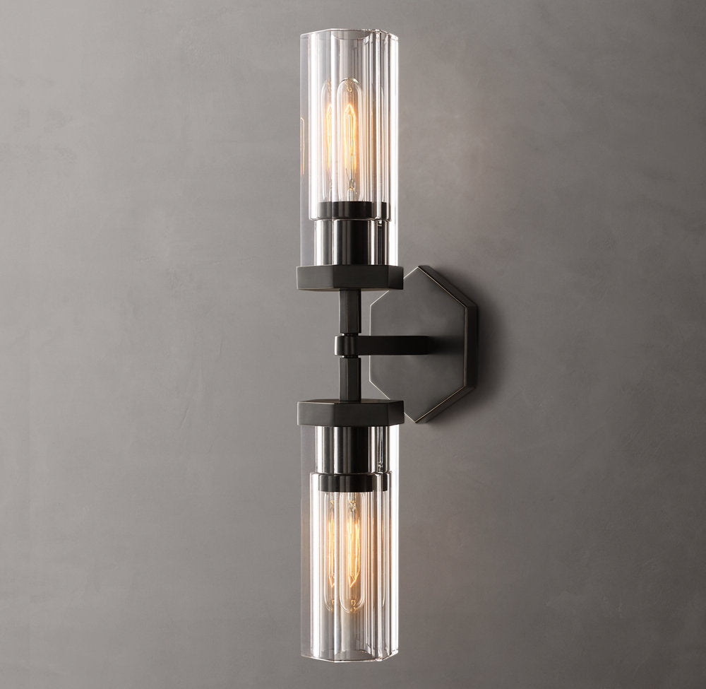 Lambeth Hexagonal Linear Wall Light, Bathroom Wall Sconce, detail 3