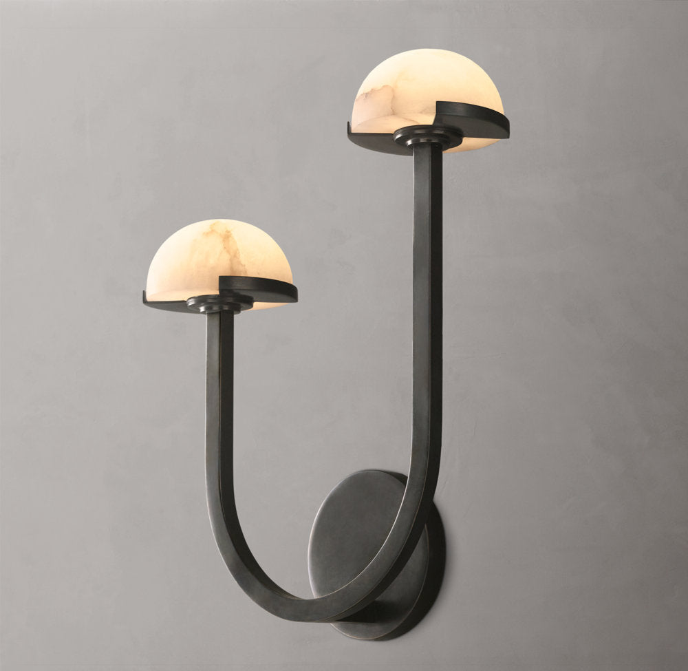 Pedra Double Wall Light - Left, Bedroom Wall Sconce, detail 3