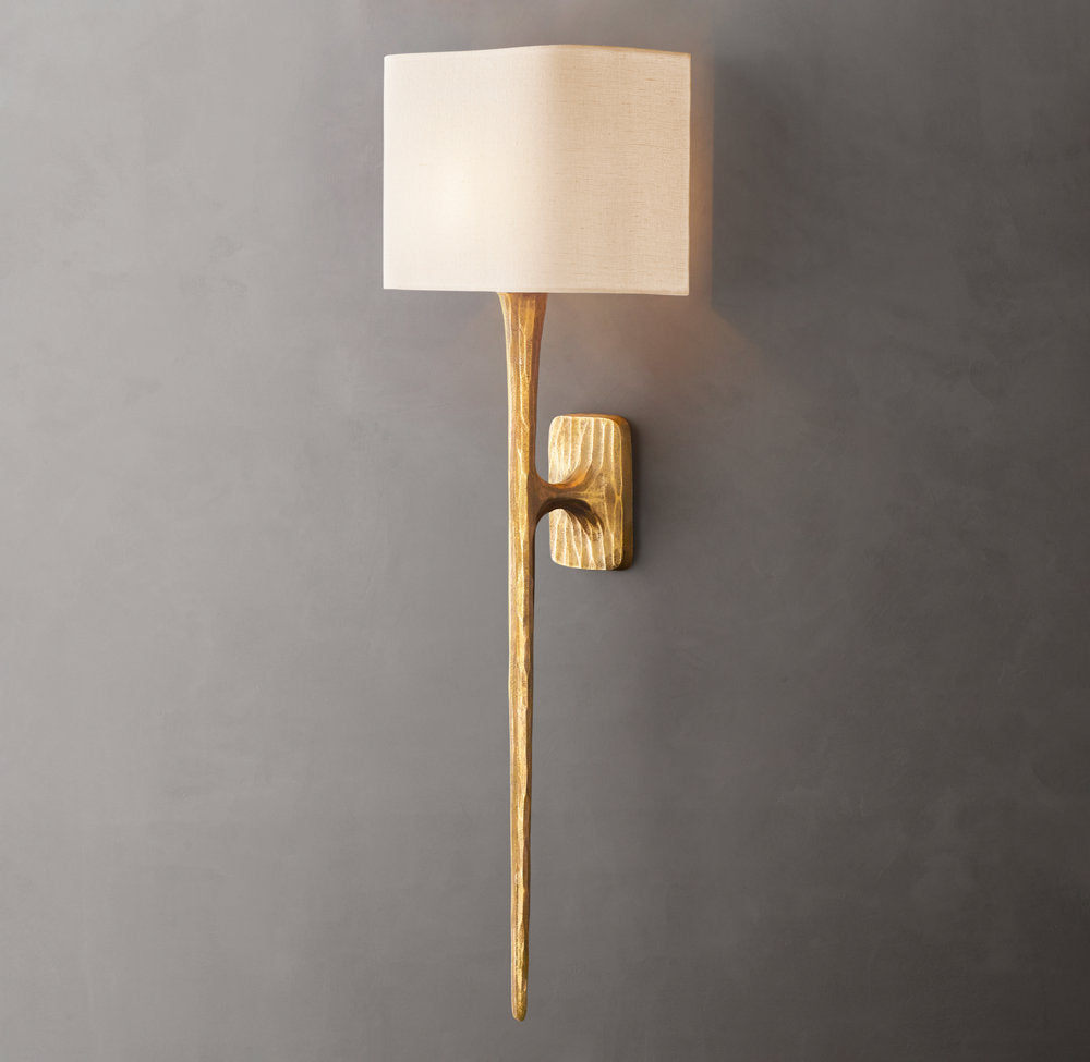 Thaddeus Grand Shaded Wall Light, Bathroom Wall Sconce, 12"W x 7"D