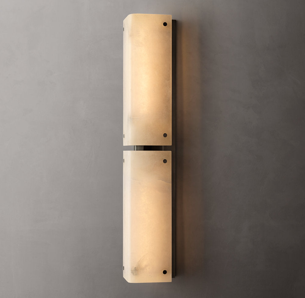 Reynard Alabaster Grand Wall Light, Bathroom Wall Sconce, detail 3