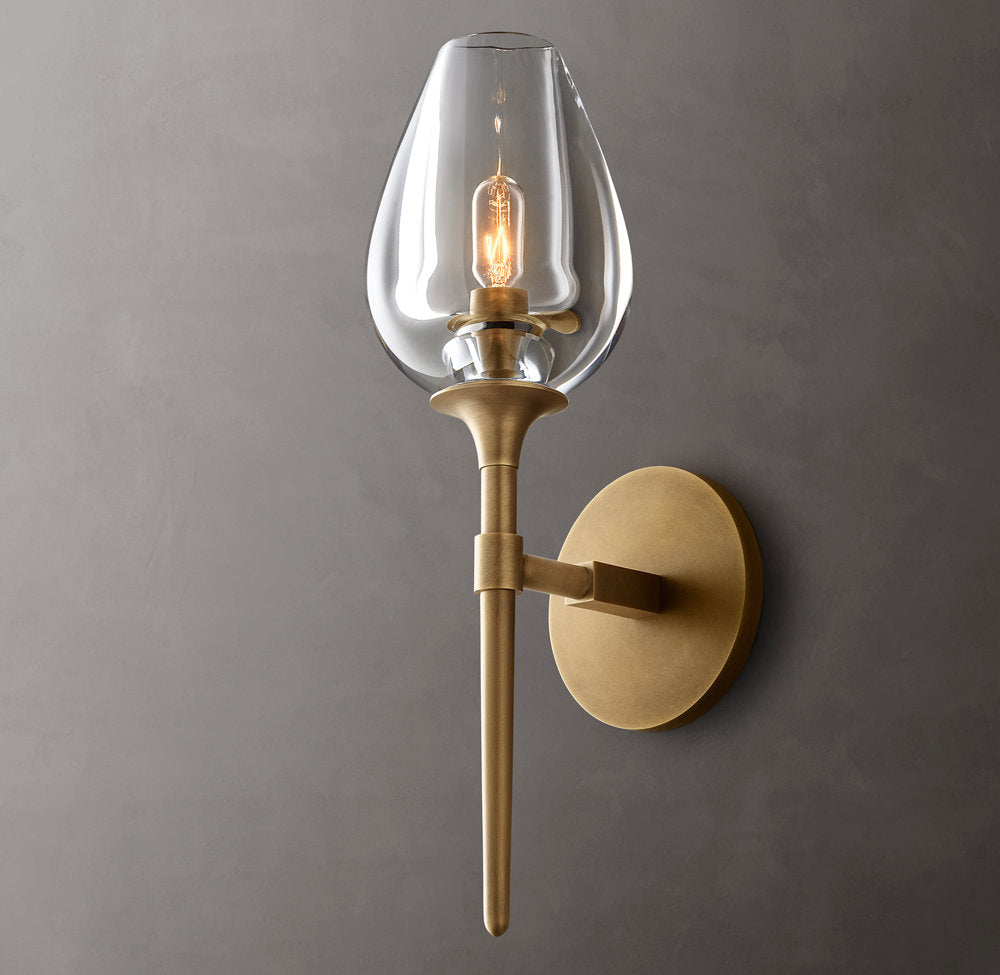 Tulip Single Wall Light, Bathroom Wall Sconce, detail 4