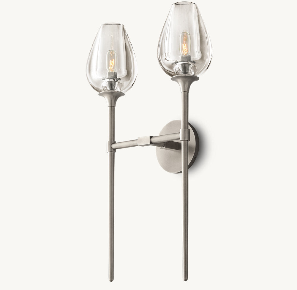 Tulip Double Wall Light, Bathroom Wall Sconce, detail 11