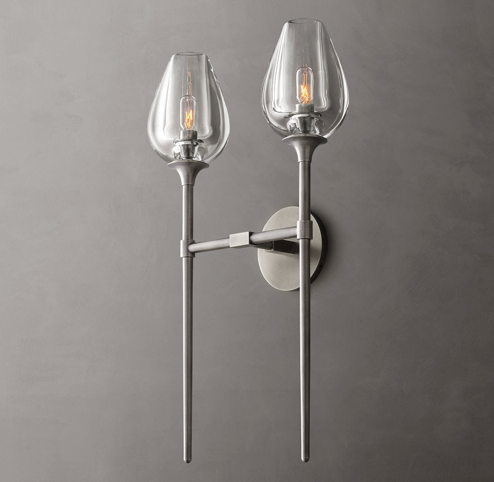 Tulip Double Wall Light, Bathroom Wall Sconce, detail 9