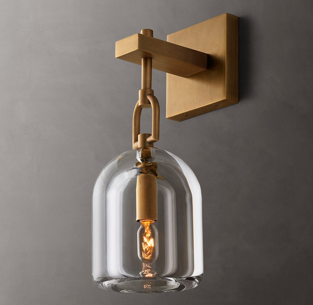 Botanist Cloche Wall Light, Bedroom Wall Sconce, Dimensions Overall: 5"