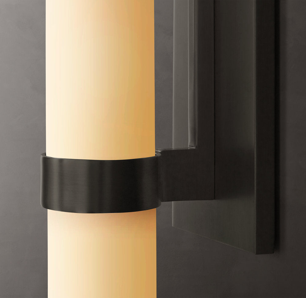 Ravelle Milk Glass Wall Light, Bathroom Wall Sconce, detail 5