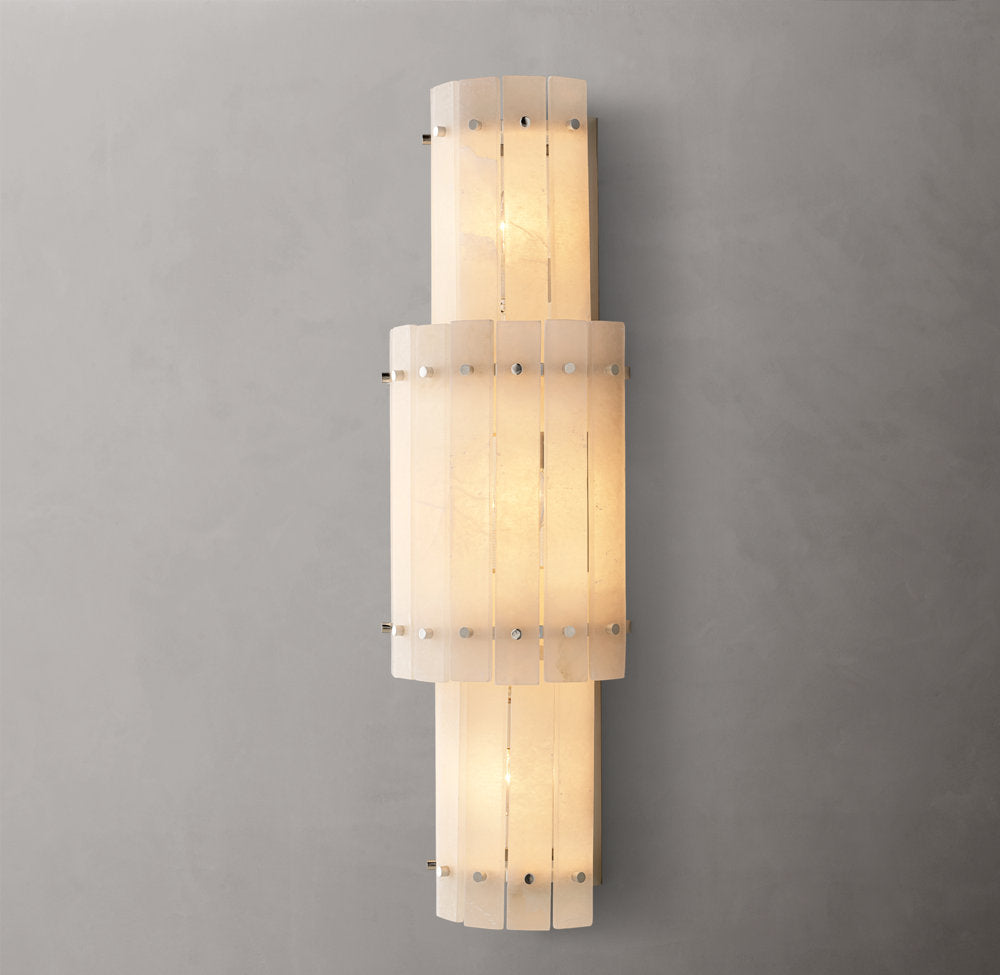 San Marco Alabaster Grand Circular Sconce, Bedroom Wall Sconce, detail 2