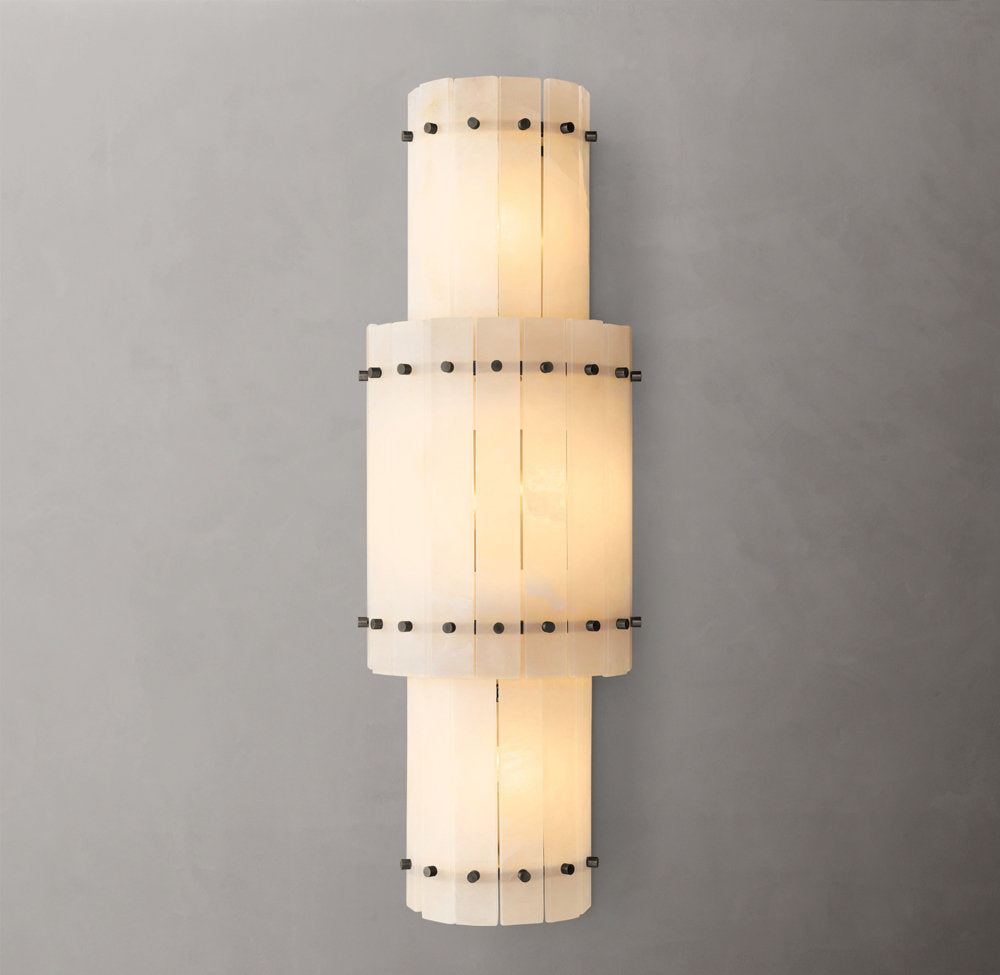 San Marco Alabaster Grand Circular Sconce, Bedroom Wall Sconce, detail 10