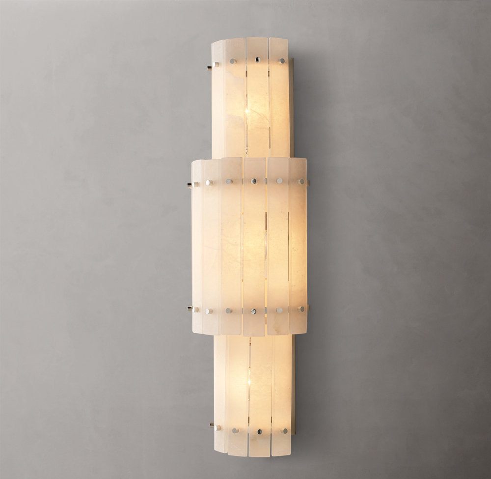 San Marco Alabaster Grand Circular Sconce, Bedroom Wall Sconce, detail 12