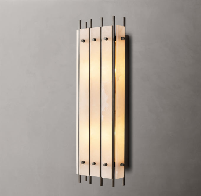 San Marco Alabaster Grand Box Sconce, Bedroom Wall Sconce, detail 19