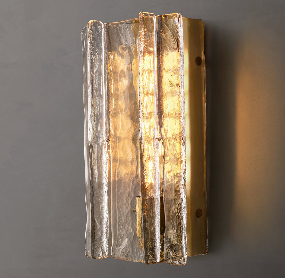 Lattice Clear Glass Wall Light 15", Bedroom Wall Sconce, detail 4