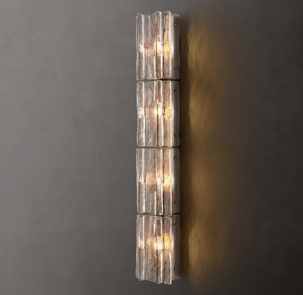 Lattice Clear Glass Grand Wall Light, Bedroom Wall Sconce, detail 10