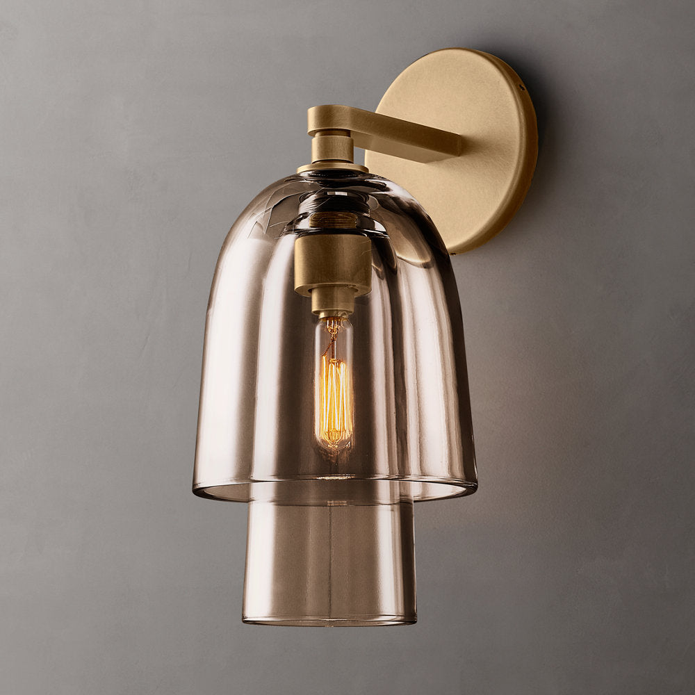Blom Amber Glass Flute Wall Light, Bathroom Wall Sconce, detail 3