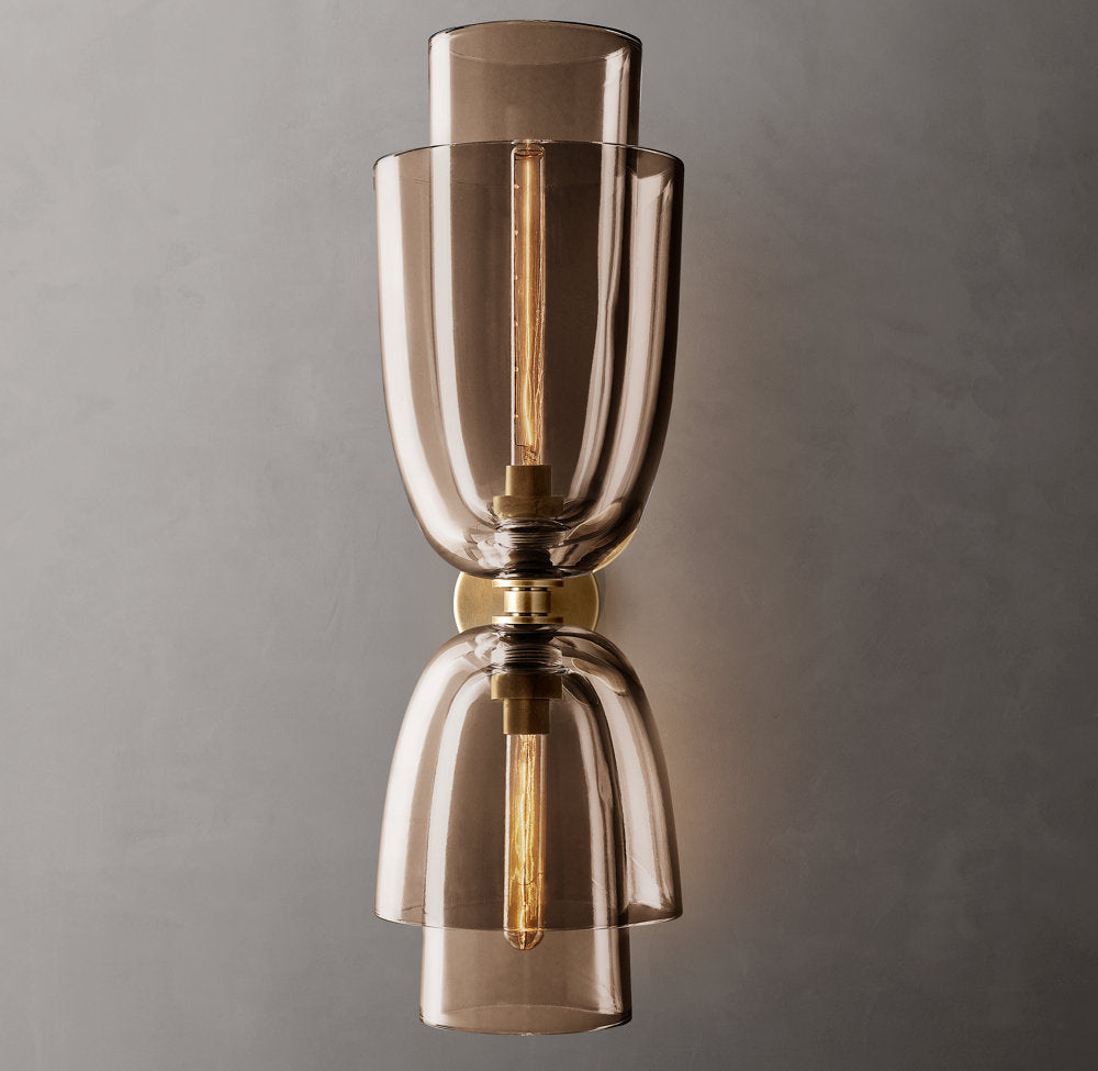 Blom Amber Glass Cloche Grand Wall Light, Bathroom Wall Sconce, detail 5
