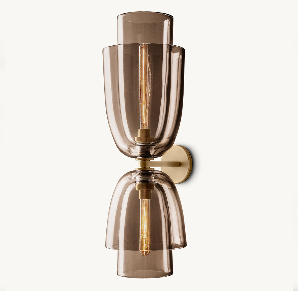 Blom Amber Glass Cloche Grand Wall Light, Bathroom Wall Sconce, detail 6
