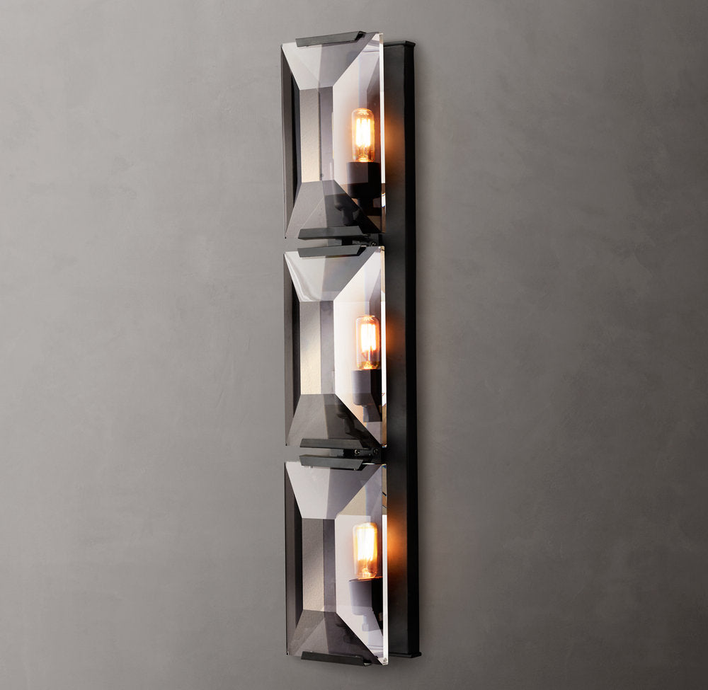 Harlow Crystal Triple Wall Light, Bedroom Wall Sconce, detail 9