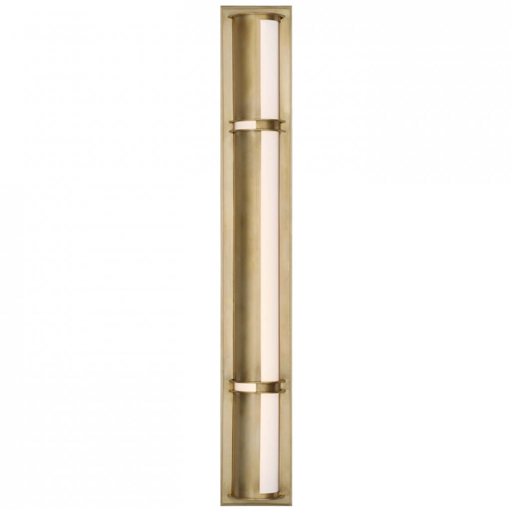 Strever 32" Shielded Vanity Fixture - Natural Brass, Bathroom Wall Sconce, 32"H x 4.5"W x 2.25"D