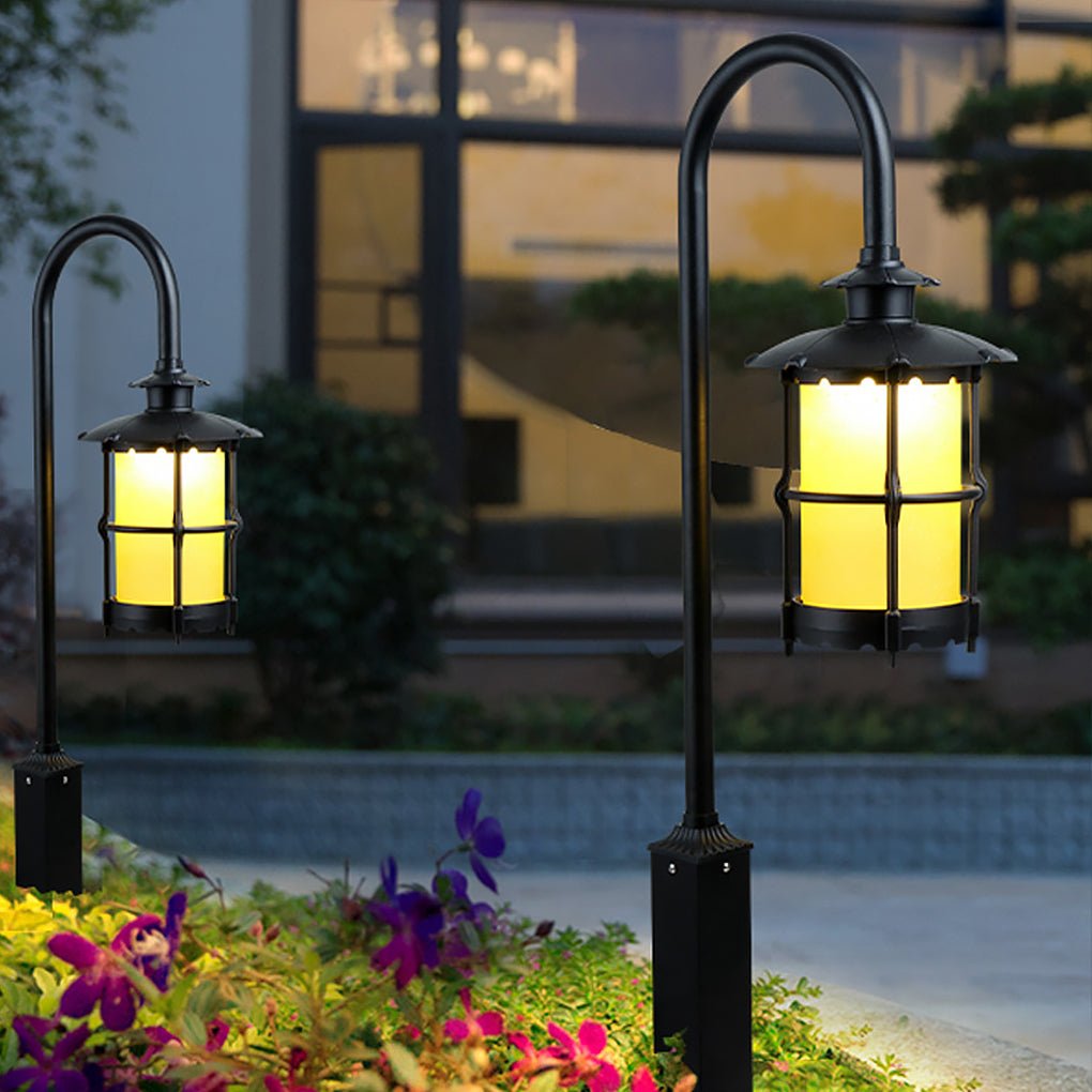 Glass Retro Chic LED Waterproof Landscape Light for Villa Garden Park Lawn, Outdoor Wall Light, Dia 5in x H 11in