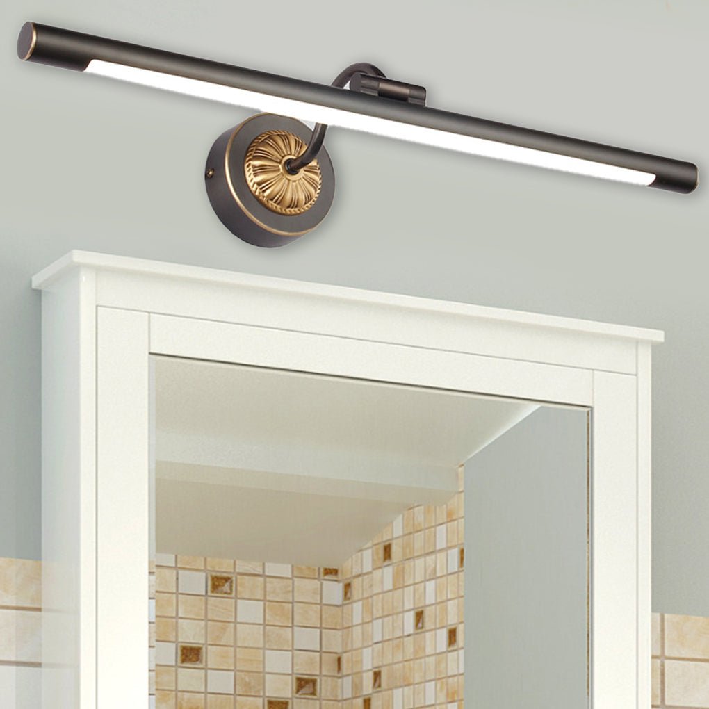 Black Copper Linear Rotatable Bathroom Vanity Fixture with 240° Adjustable LED Head, Bathroom Vanity Light, detail 2