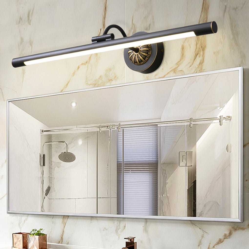 Black Copper Linear Rotatable Bathroom Vanity Fixture with 240° Adjustable LED Head, Bathroom Vanity Light, detail 4