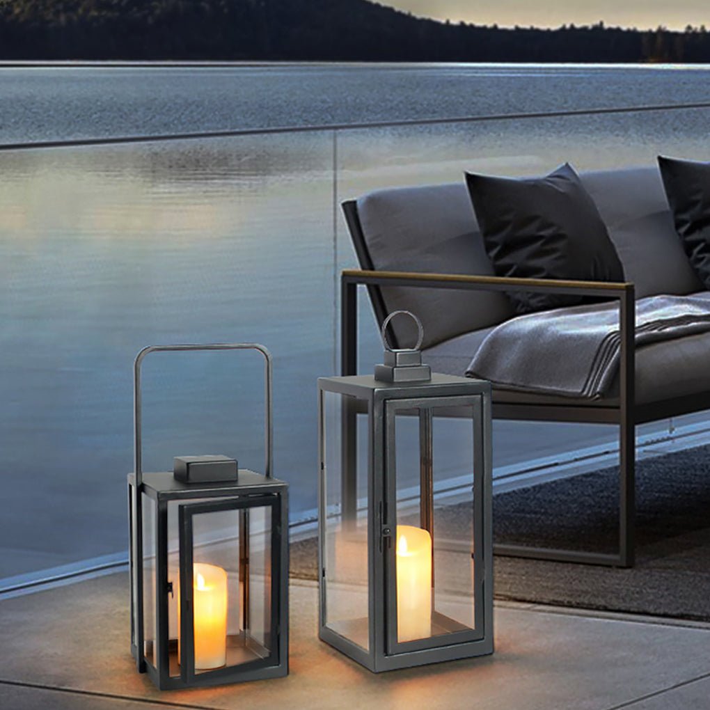 Glass Candle Holder DC 5V LED Black Contemporary Portable Exterior Floor Llights, Outdoor Wall Light, detail 5