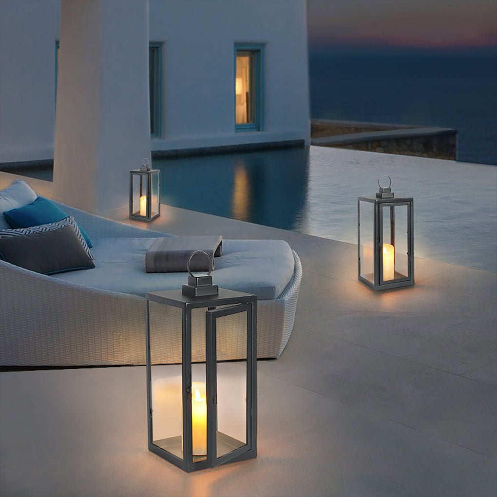 Glass Candle Holder DC 5V LED Black Contemporary Portable Exterior Floor Llights, Outdoor Wall Light, detail 4