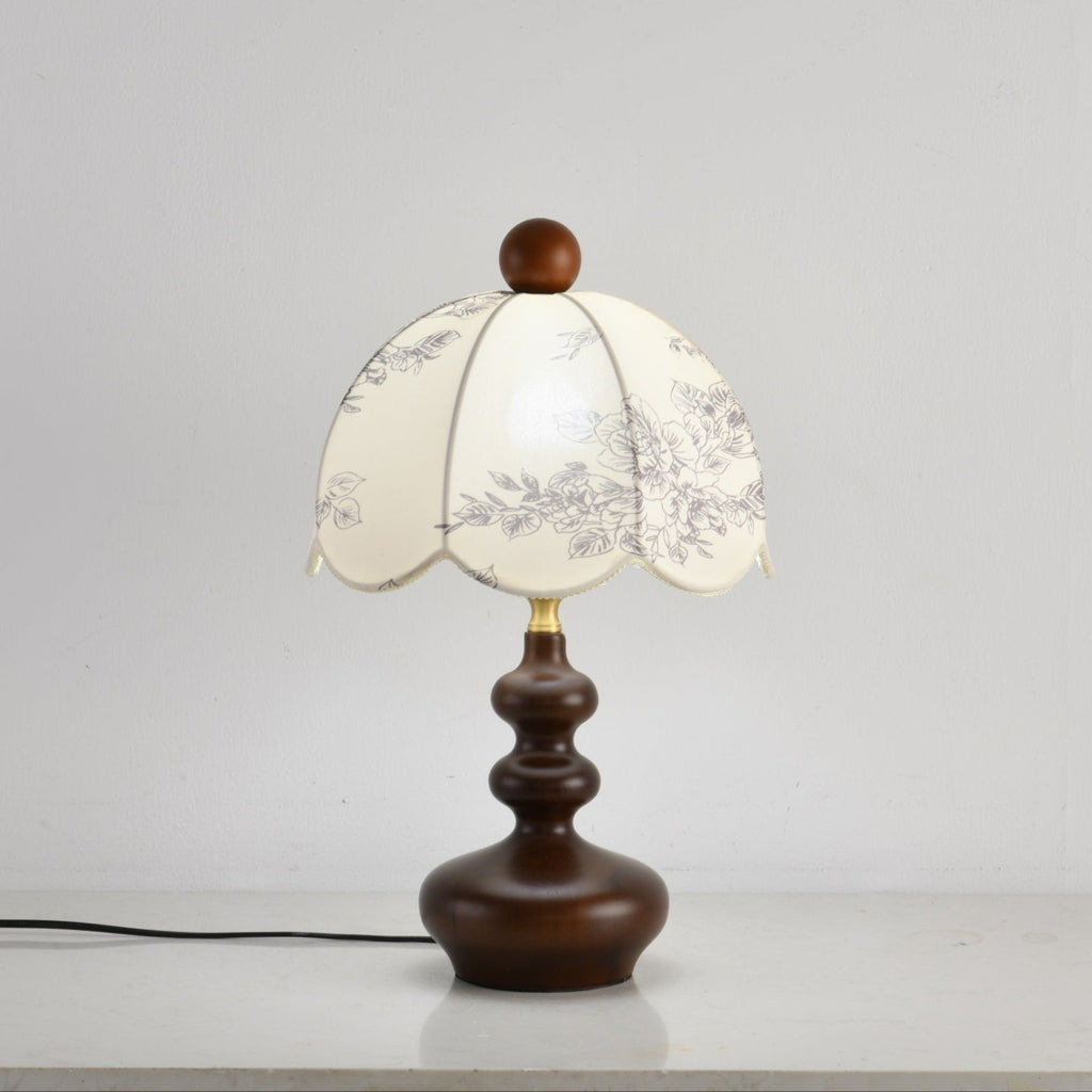 Rosabelle Floral Table Light, Bedside Table Lamp, Fabric, Dia 28cm x H 45cm