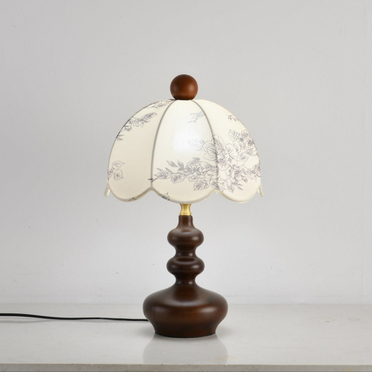 Rosabelle Floral Table Light, Bedside Table Lamp, Fabric, Dia 28cm x H 45cm