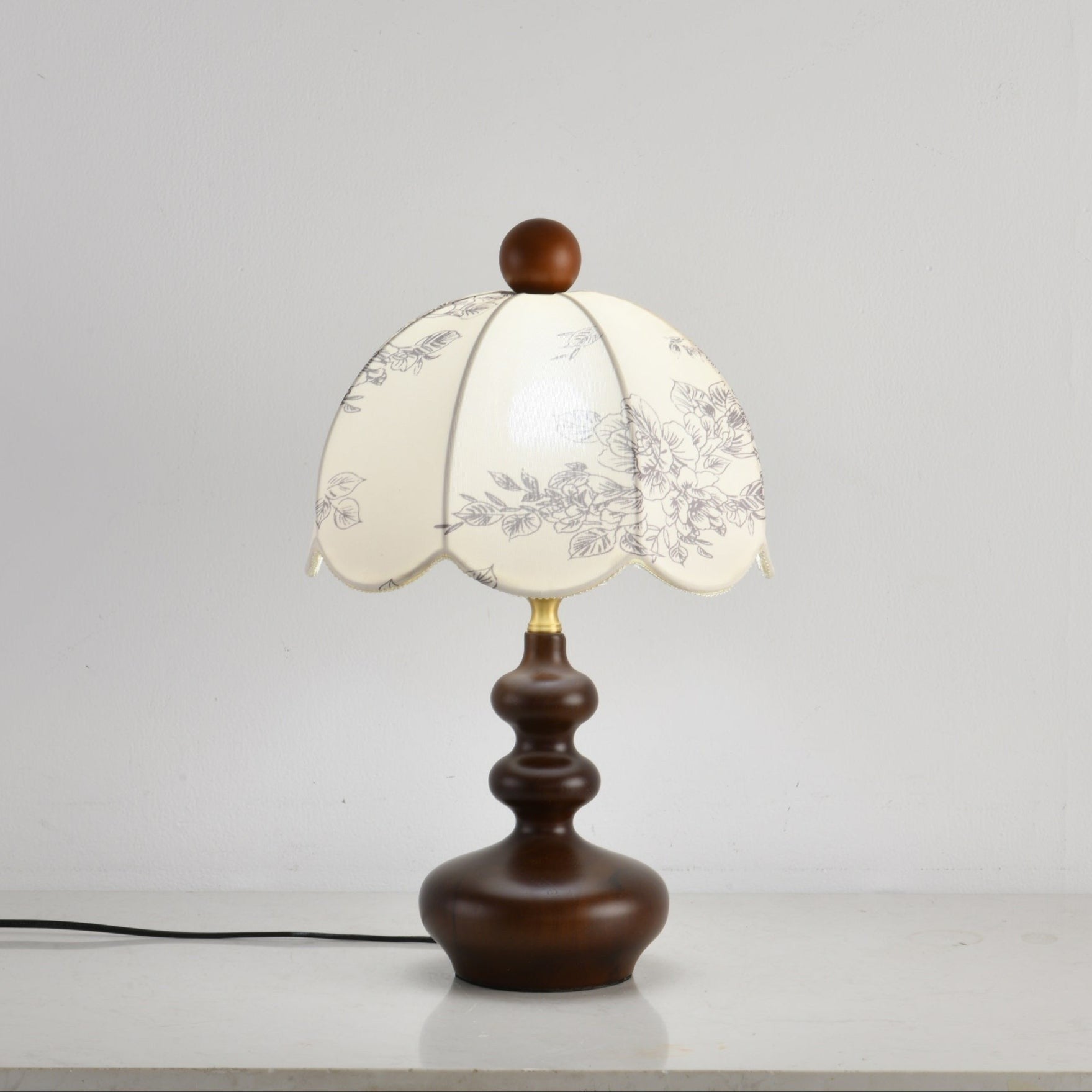 Rosabelle Floral Table Light, Bedside Table Lamp, Fabric, Dia 28cm x H 45cm