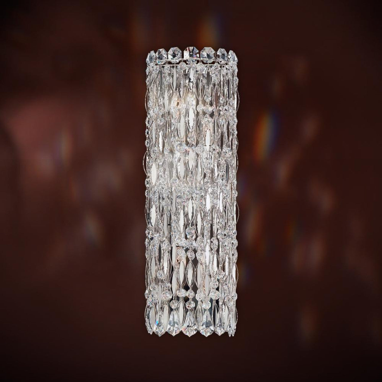 Sarella Wall Light, 4-Light, Heirloom Gold, Clear Crystal, 22"H, Hardwired Wall Sconce, 22"H x 7"W x 4"D