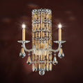 Sarella Wall Light, 2-Light, Antique Silver, Clear Crystal, 23"H, Hardwired Wall Sconce, 23"H x 16"W x 10"D