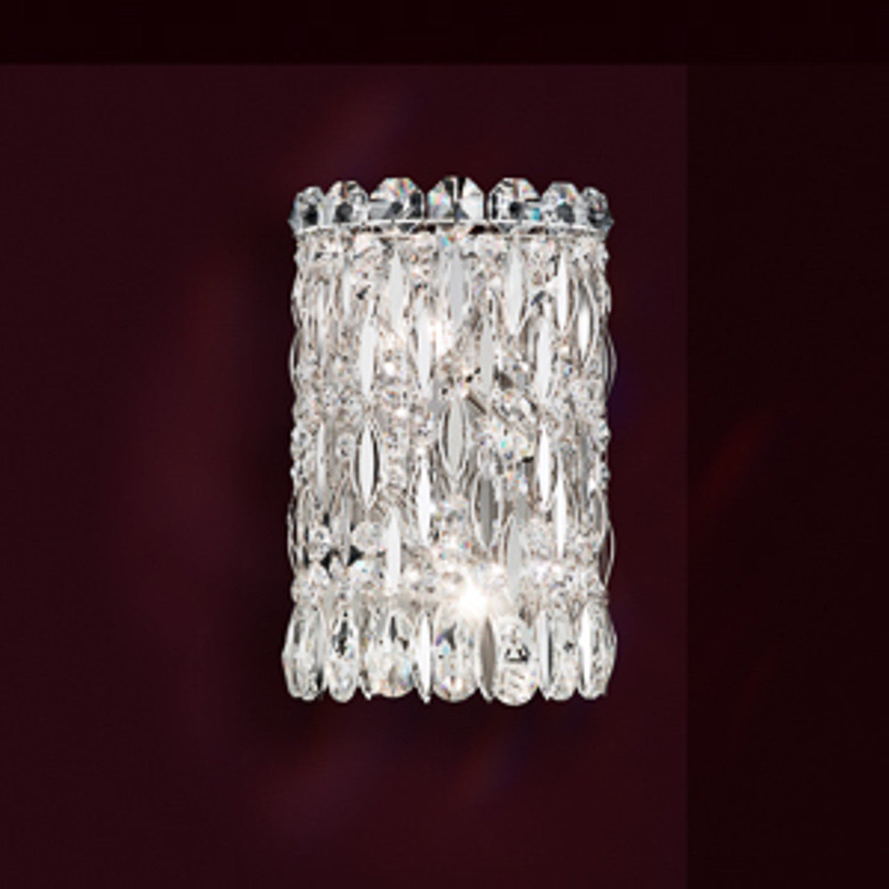 Sarella Wall Light, 2-Light, Antique Silver, Clear Crystal, 11"H, Hardwired Wall Sconce, 11"H x 7"W x 4.5"D