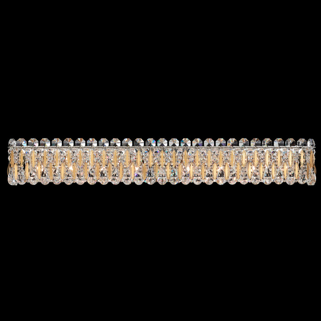 Sarella Bathroom Vanity, 6-Light, White, Clear Crystal, 25.5"W, Bathroom Vanity Light, detail 2