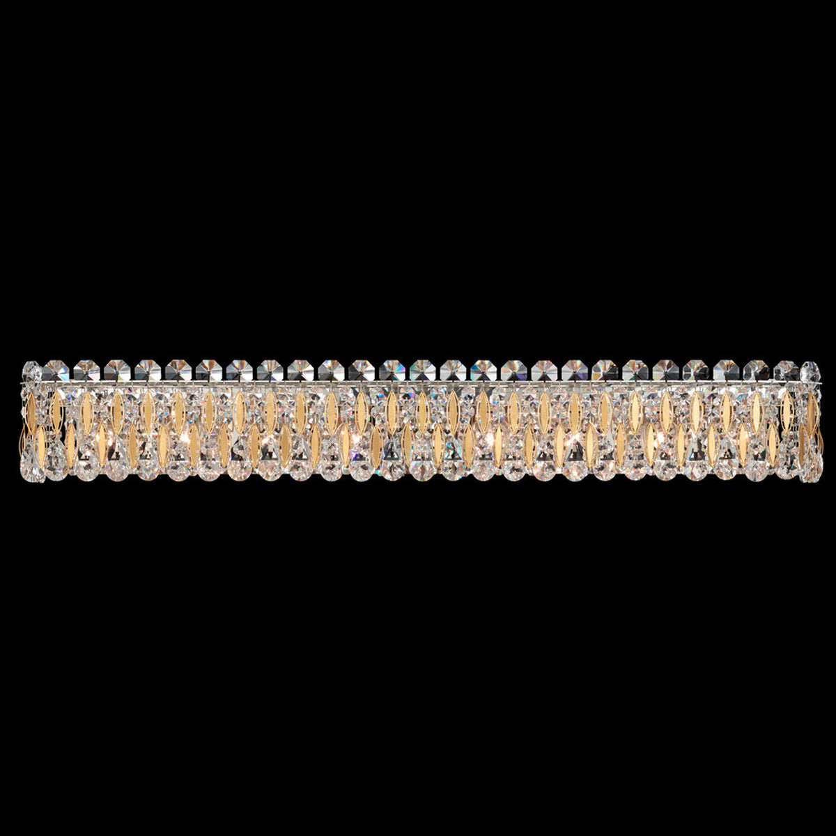 Sarella Bathroom Vanity, 6-Light, White, Clear Crystal, 25.5"W, Bathroom Vanity Light, detail 2