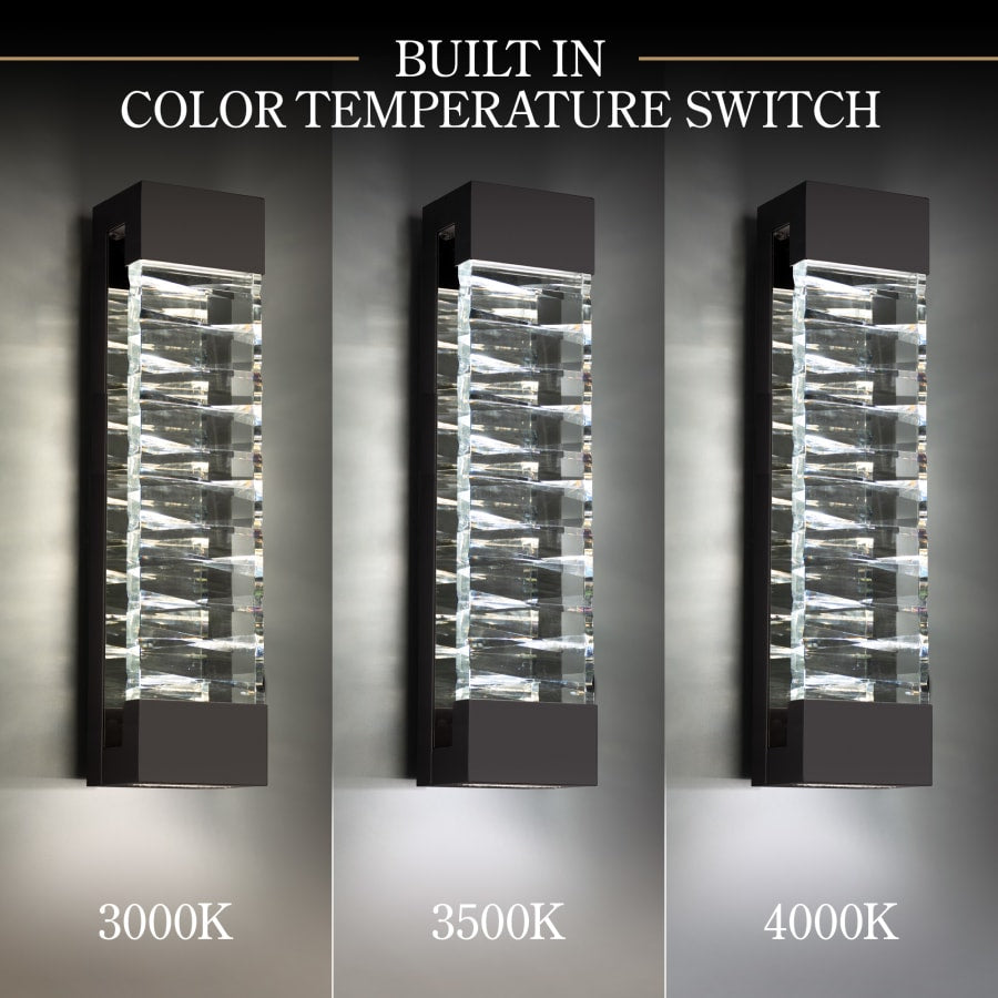 Labyrinth 32" Tall LED Wall Light with Clear Optic Crystal, Bathroom Wall Sconce, detail 4