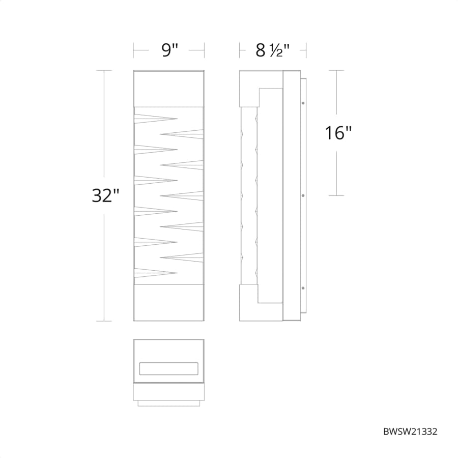 Labyrinth 32" Tall LED Wall Light with Clear Optic Crystal, Bathroom Wall Sconce, detail 5