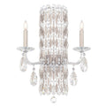 Sarella 2 Light 23" Tall Wall Light with Clear Crystals, Bedroom Wall Sconce, Dimensions Height: 23"
