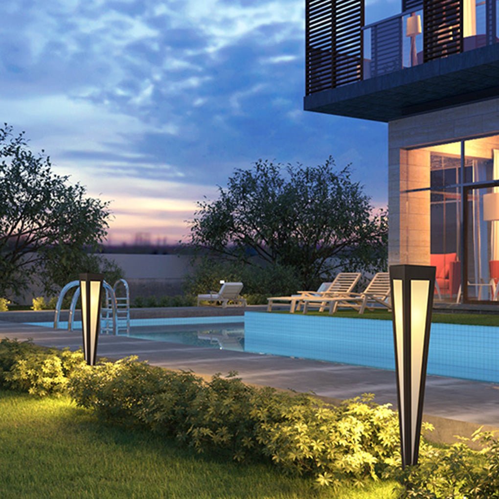 Square Conical LED Waterproof RGB Solar Lights Exterior Pathway Lights, Outdoor Wall Light, detail 3