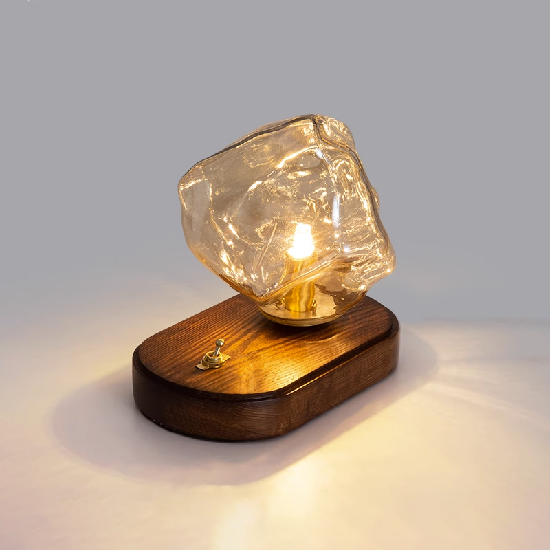 Ice Stone Glass Table Light, Bedside Table Lamp, detail 10