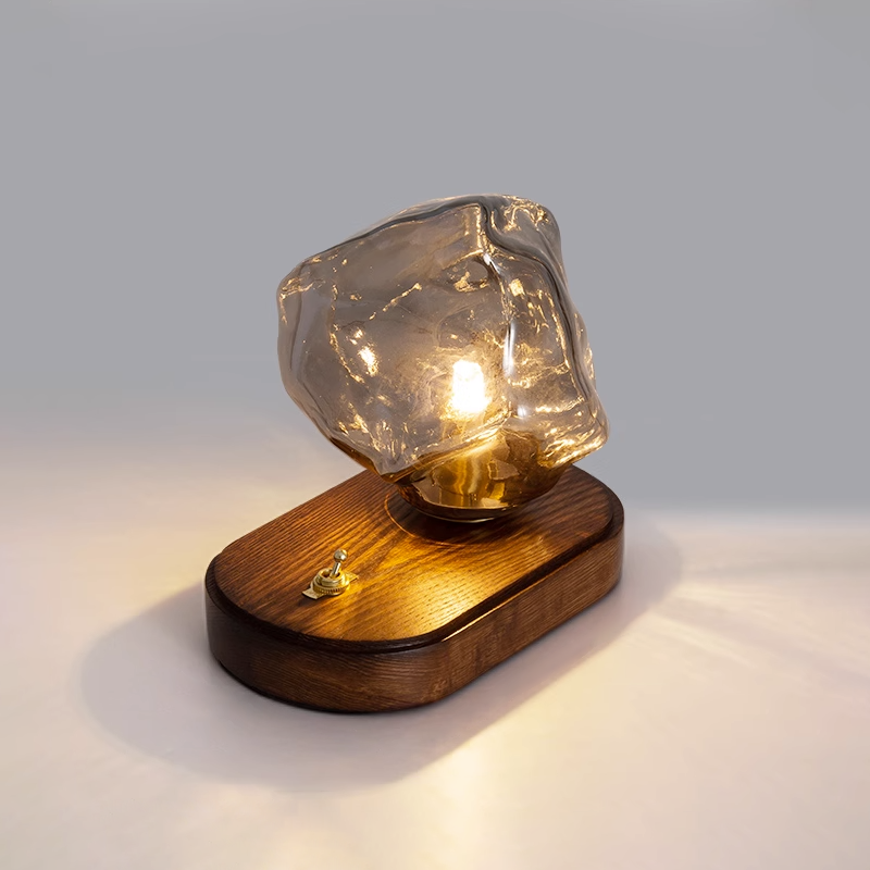 Ice Stone Glass Table Light, Bedside Table Lamp, detail 9