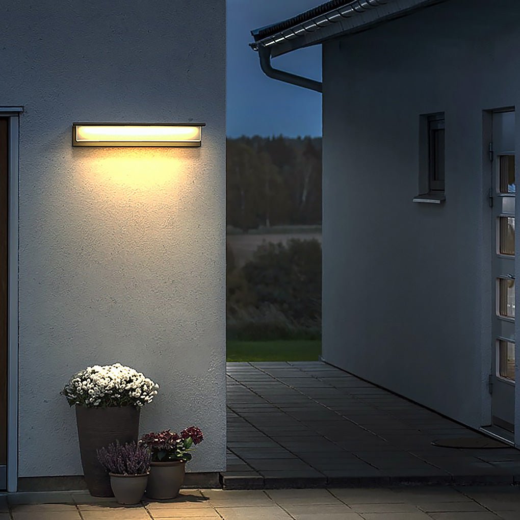 Contemporary Stainless Steel Linear LED Strip Exterior Wall Light - Contemporary, Weatherproof for Garden Villa, Outdoor Wall view 3