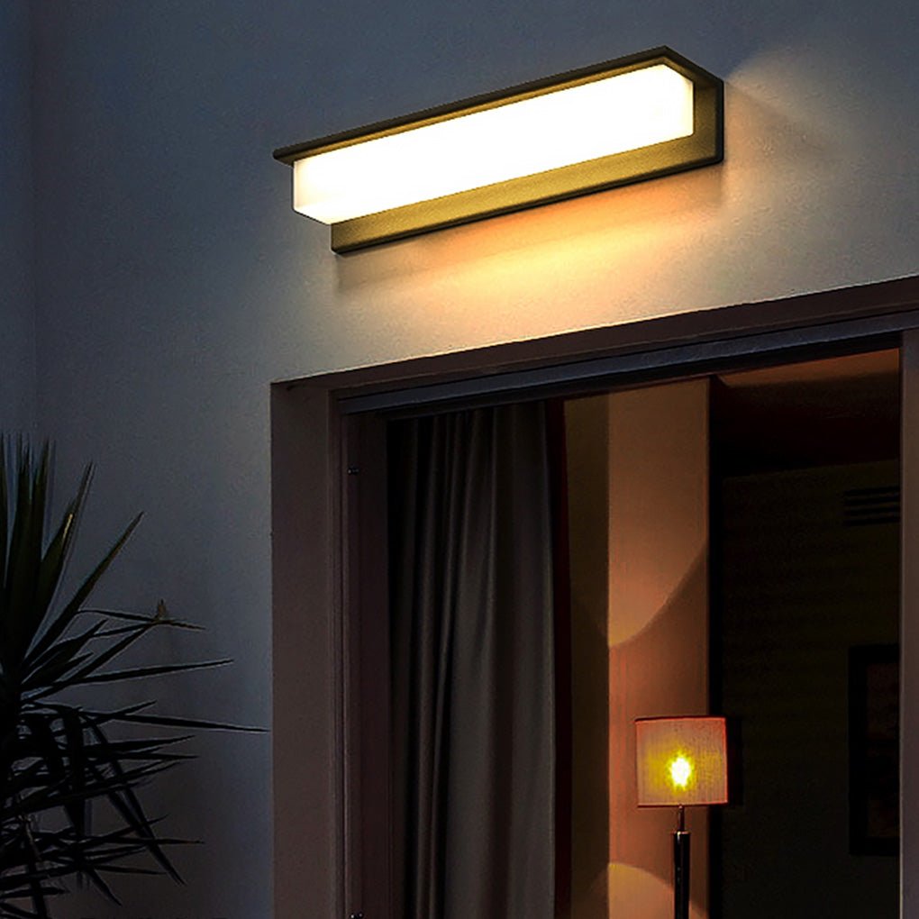 Contemporary Stainless Steel Linear LED Strip Exterior Wall Light - Contemporary, Weatherproof for Garden Villa, Outdoor Wall Light, 7.1"