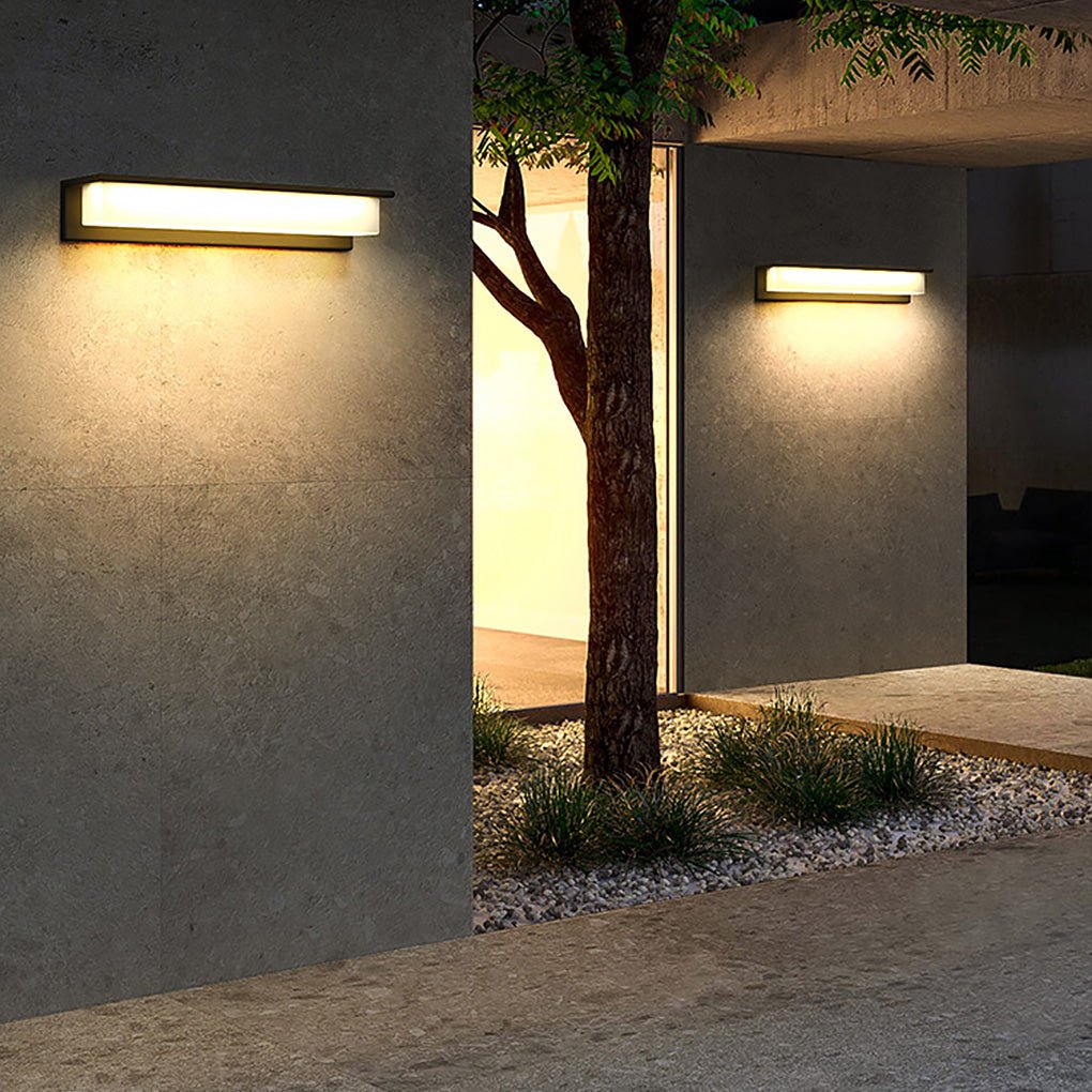 Contemporary Stainless Steel Linear LED Strip Exterior Wall Light - Contemporary, Weatherproof for Garden Villa, Outdoor Wall view 2