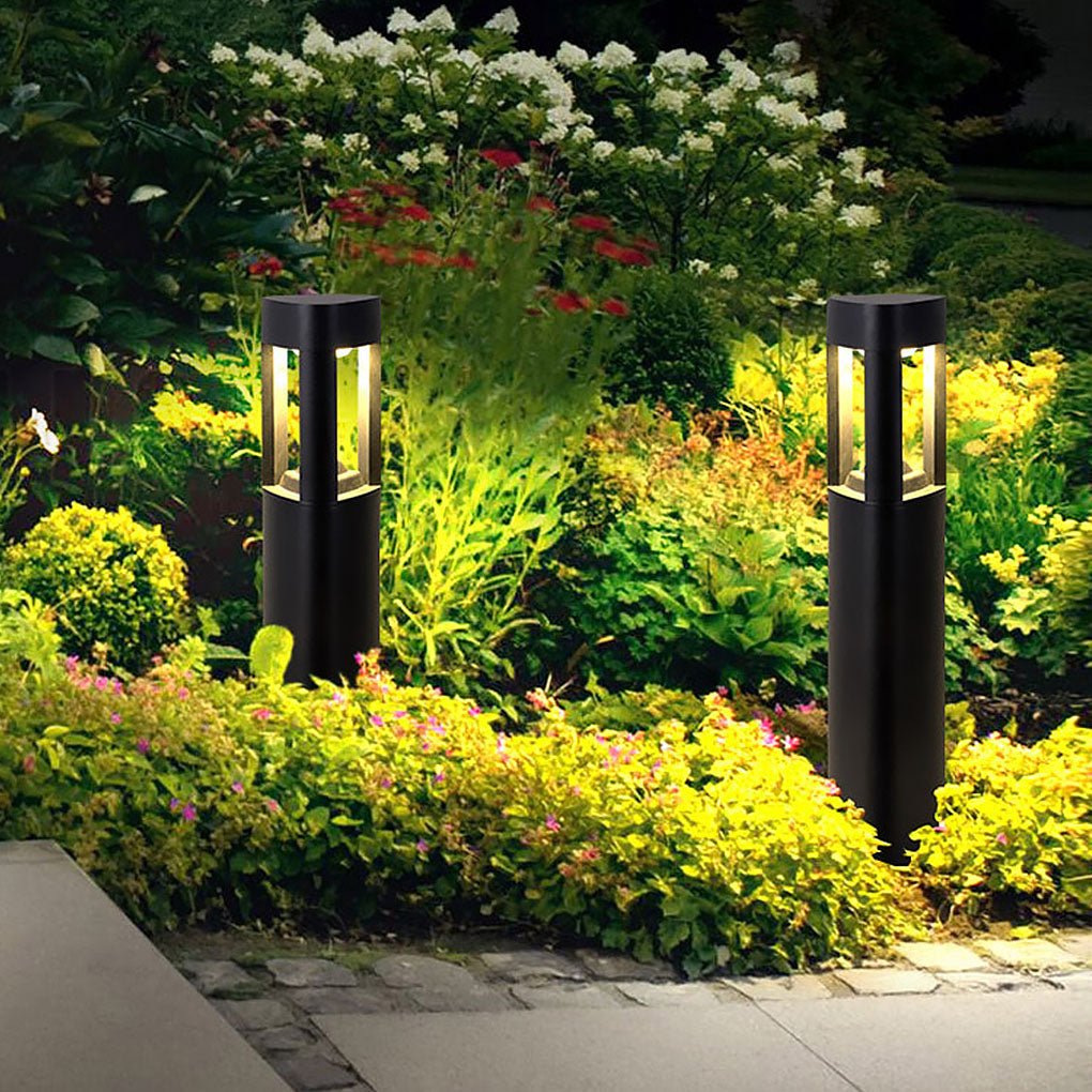 Solar Exterior Waterproof Landscape Lighting LED Lawn Lights for Villa Garden, Outdoor Wall Light, Aluminum, 12"