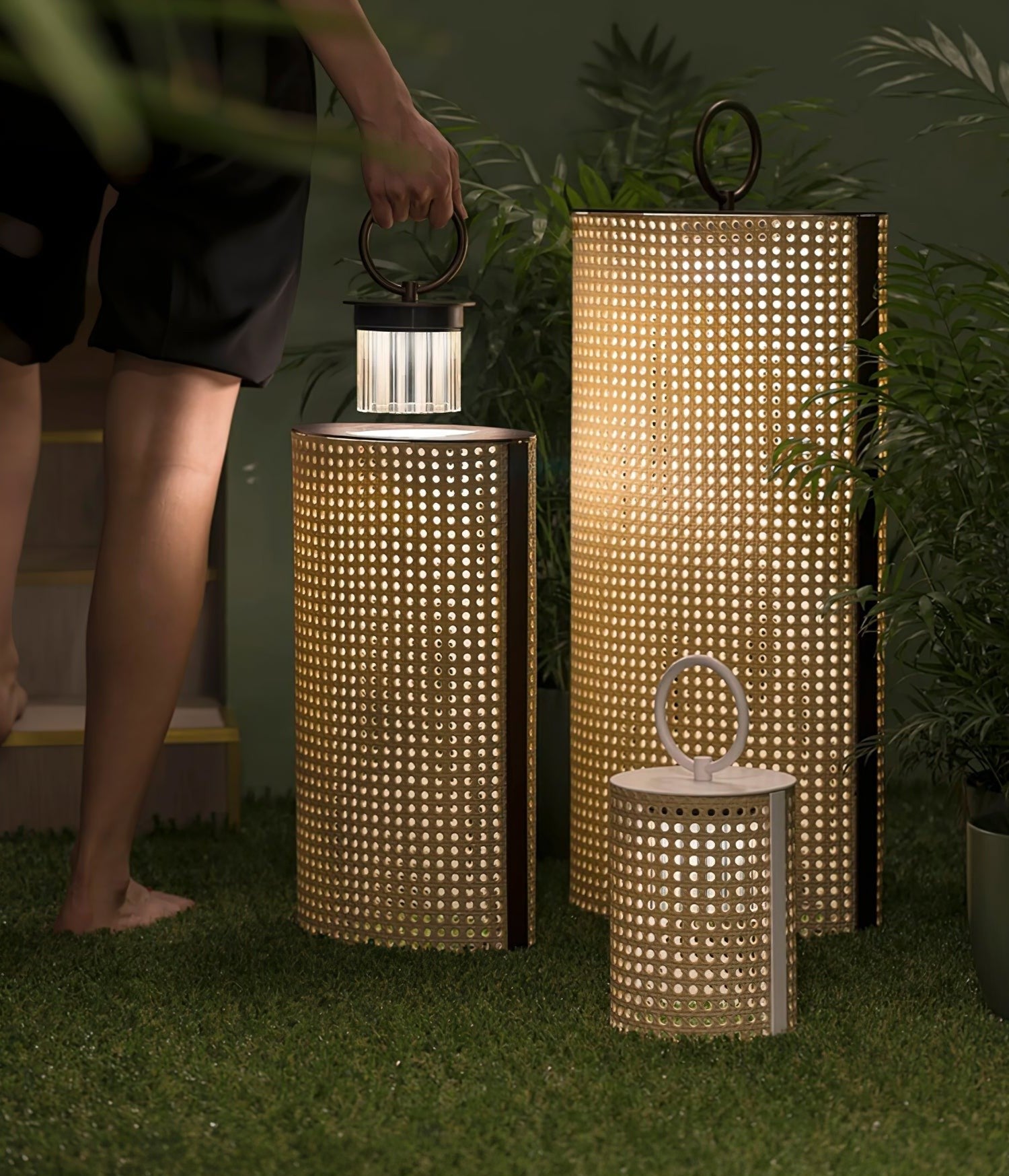 Metal Solara Woven Solar Garden Lantern, Outdoor Wall Light, detail 12
