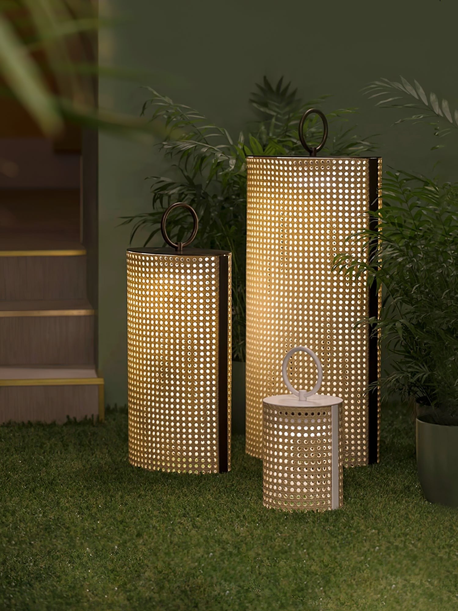 Metal Solara Woven Solar Garden Lantern, Outdoor Wall Light, detail 14
