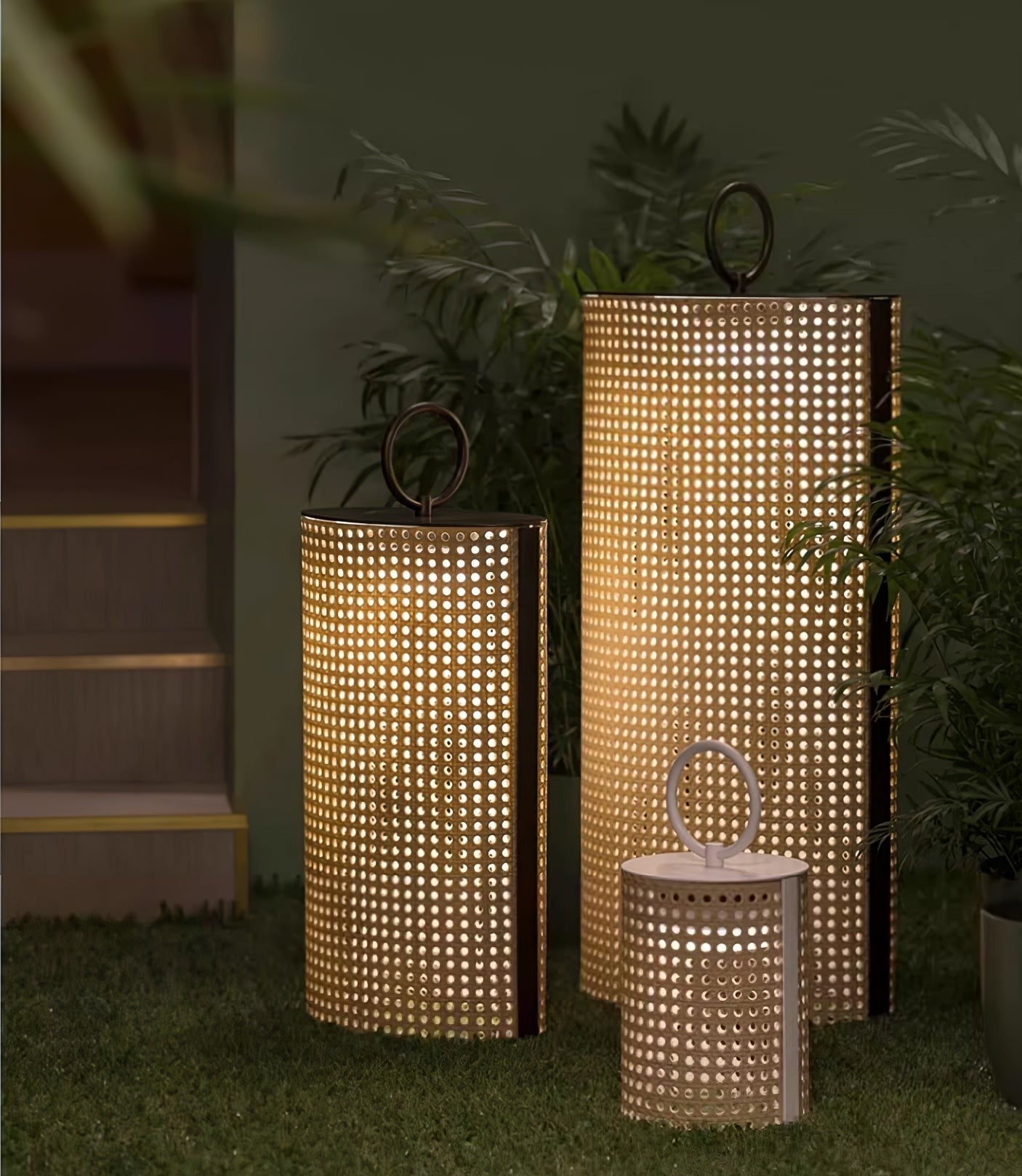 Metal Solara Woven Solar Garden Lantern, Outdoor Wall Light, detail 16