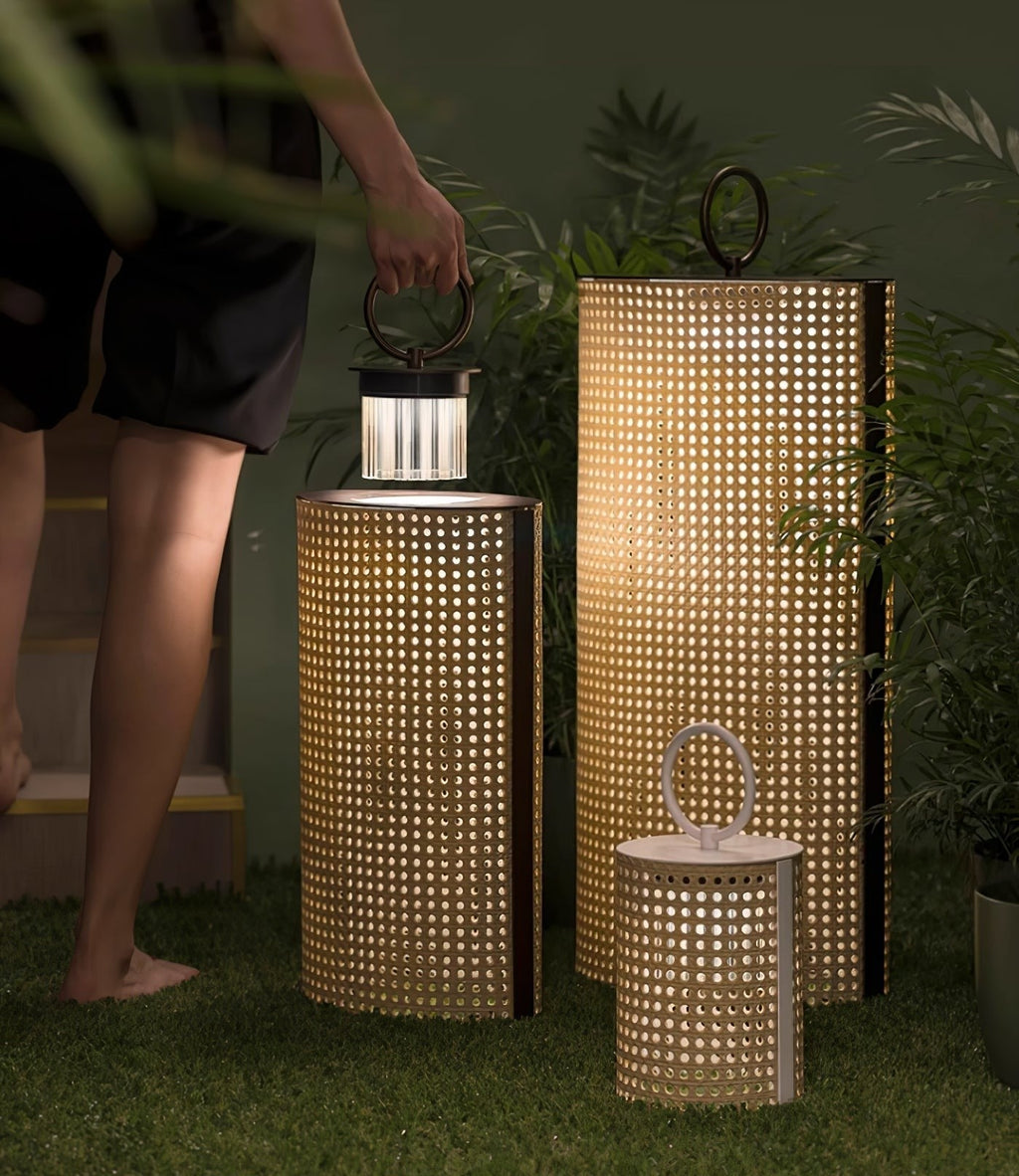 Metal Solara Woven Solar Garden Lantern, Outdoor Wall Light, detail 9