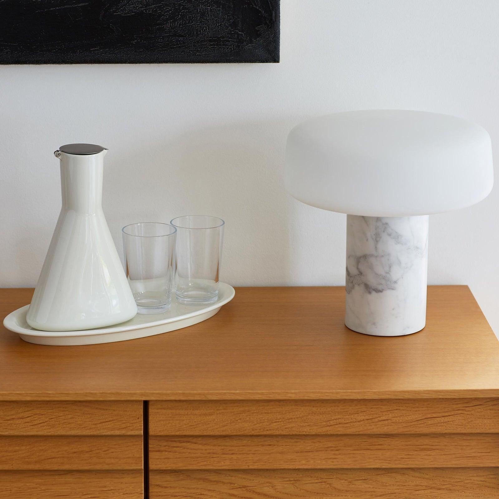 Solid Marble Cylinder Table Light, Bedside Table Lamp, detail 10